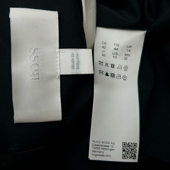 Hugo Boss Daina Colorblock Stretch Sheath Dress Black White Short Sleeve Size 10 - Picture 10 of 11